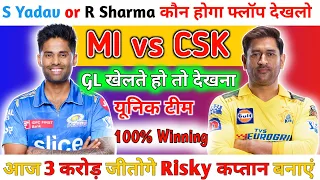 MI vs CSK Dream 11 Pridiction,, CSK vs MUM Dream Team, CSK vs MI PITCH Report,, Dream  Team,