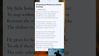 Stopping by Woods on a Snowy Evening by Robert Frost #poetry #literature #vocabulary #poetrystatus