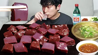 Delicious raw liver of cow! MUKBANG REALSOUND ASMR EATINGSHOW