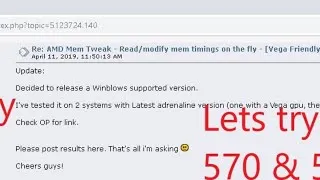 Windows based AMD Memory Tweak