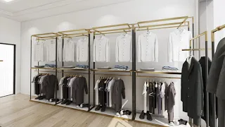 Boutique Furniture Clothing Display Rack Stand Retail Garment Store Interior Layout Design
