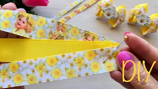 DIY. Girls love them. Bright summer bows from ribbons.