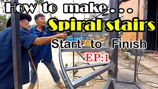How to make spiral staircas staircase by yourself. from this video EP.1 ( ทำบันไดวน ตั้งแต่ต้นจนจบ )