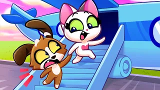 ✈️Learn Airplane Safety Tips with Kitten😻 and Puppy🐶 || For Kids by Purr Purr