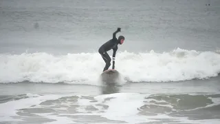 Longboard Surfing a Twin Fin For The First Time