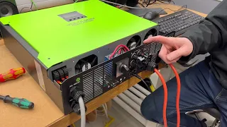 How to link 5.5kW Hybrid Inverter External BMS Card 485 with Pylontech Battery