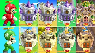 New Super Mario Bros Wii - All Castles, Towers & Airships (2 Player)