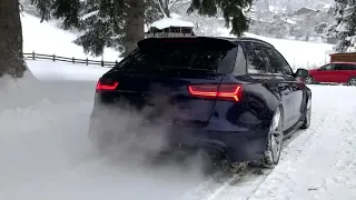 Brutal Audi  RS6 C7 - 750 hp - snow drift and launch