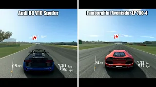 Audi R8 V10 Spyder Vs Lamborghini Aventador Lp 700-4 | Real Racing 3 | Side By Side Comparison |