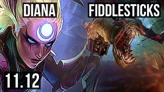 DIANA vs FIDDLESTICKS (JUNGLE) | 8/0/9, 600+ games, Legendary | NA Challenger | v11.12