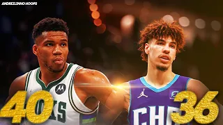 Giannis Antetokounmpo vs LaMelo Ball EPIC DUEL! ● Giannis 40 & Ball 36! ● 01.12.21 ● 1080P 60 FPS