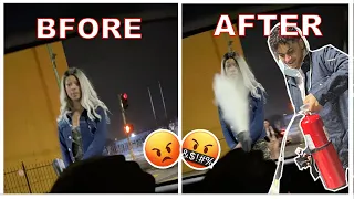 Spraying People With Fire Extinguisher