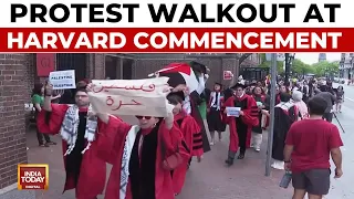 Hundreds Of Graduates Walk Out Of Harvard Commencement Chanting 'Free, Free Palestine' Over Gaza War