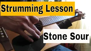 How to play 'ZZyZx Rd' Stone Sour on Guitar (strumming lesson/tutorial v2)