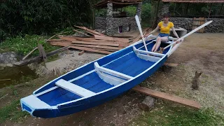 Full Video: How To Cut trees to assemble wooden boats - Primitive technology Make Boats - Farm Life