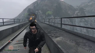 Grand Theft Auto V - Stand By Me (Bridge Jump From Oncoming Train! - Deleted Scene)