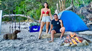 ULTIMATE ADVENTURE- CAMPING and FISHING on a REMOTE BEACH  pt1