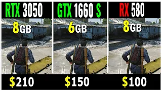 RTX 3050 vs GTX 1660 SUPER vs RX 580 in 2024 - Test in 20 games at 1080P 1440P 4K