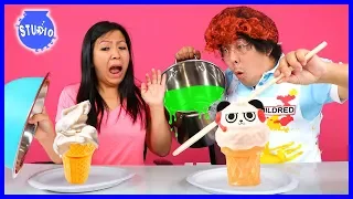 Squishy Vs. Real Food Challenge ! Girls Vs. Boys !