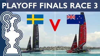 35th America's Cup LV Playoff Finals SWE vs. NZL Race 3 | AMERICA'S CUP