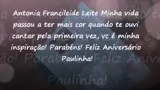 Homenagem aos 29 anos Paula Fernandes !