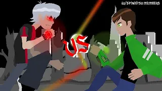 Stick Nodes | Albedo OV vs Ben 10 UAF #SpinjitzuMasters #teamwork #sticknodescollab