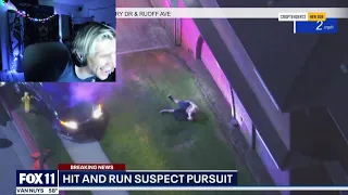 xQc reacts to Police Chase Suspect getting naked