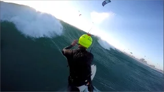 Wave kitesurfing Dolphin Beach Cape Town South Afrika 2017. 3 camera setup with Wizmount backpack