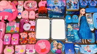 Special Series #9 PINK PEPPA PIG vs BLUE ELSA ANNA FROZEN - Mixing Random Things into Slime