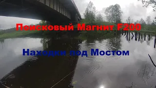 Поисковый магнит F200 интересные находки под мостом