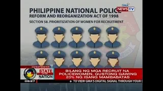 SONA: PNP Chief Albayalde, mas gustong manatili na lang sa 10% ang recruitment sa mga babaeng pulis