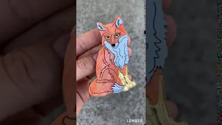 Fox brooch acrylic