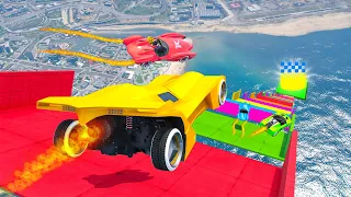 LA MEJOR MEGA RAMPA DEL MUNDO PERO CON COCHES INCREIBLES!! - GTA V ONLINE