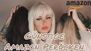 GÜNSTIGE SYNTHETIK PERÜCKEN VON AMAZON 😍 Wig Try On Haul 🎀