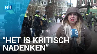 Demonstranten in Amsterdam: "Ze noemen ons complotgekkies"