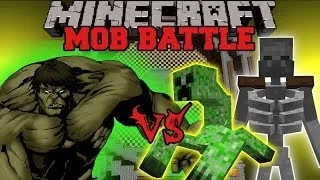 MUTANT SKELETON AND MUTANT CREEPER VS HULK - MInecraft Mod Battle - Mob Battles - Superhero Mod