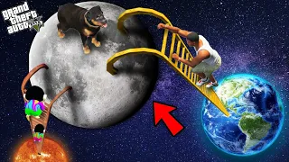 GTA 5 : Franklin & Shinchan Found New Secret Stairway To Moon And Space In GTA 5 !