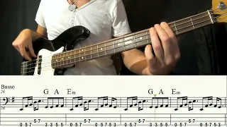 Zitti e Buoni - Maneskin - Global Citizen Festival NY live (play along bass tab and score)