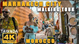 Marrakech city morning walking tour (4K UHD) Morocco