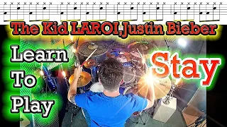 Justin Bieber STAY Drum Tutorial Lesson Breakdown (TheKidLaroi)