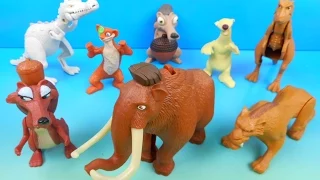 2009 ICE AGE 3 DAWN OF THE DINOSAURS SET OF 8 McDONALD'S HAPPY MEAL MOVIE TOYS VIDEO REVIEW