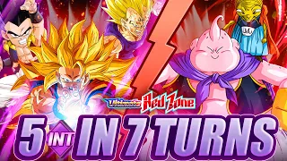 HOW TO BEAT THE BUU SAGA RED ZONE 5 INT UNITS IN 7 TURNS NO ITEMS MISSION! (Dokkan Battle)