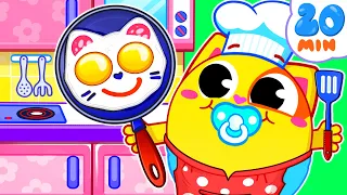 Playing Cooking With Toy Kitchen for Kids | Funny Kids Songs & Nursery Rhymes by Toddler Zoo