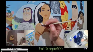 Acrylic painting - Disney GIANT canvas (part 12) - Pocahontas