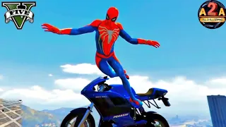 GTA 5 Epic Ragdolls Spiderman Bike Fails | Falling off  (Euphoria Physics) #5