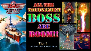 Four Tournament BOSS are Boom! 1945 Air Force: Airplane Games, Tough Boss Gaming Video #1945airforce