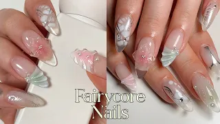 ₊˚ aesthetic fairycore nails ♡ *3D orchid nails* 🫧🌷 (nail tutorial) 2024