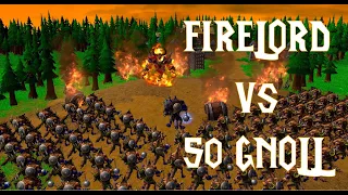 WARCRAFT 3 REFORGED - Firelord vs 50 Gnolls