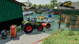 Pompage Ferme inondée et Parking souterrain pour évacuer l'eau | Farming Simulator 22