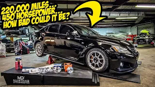 Here's What A 450+HP Lexus IS-F Engine Looks Like After 220,000+ Miles (Driven HARD)